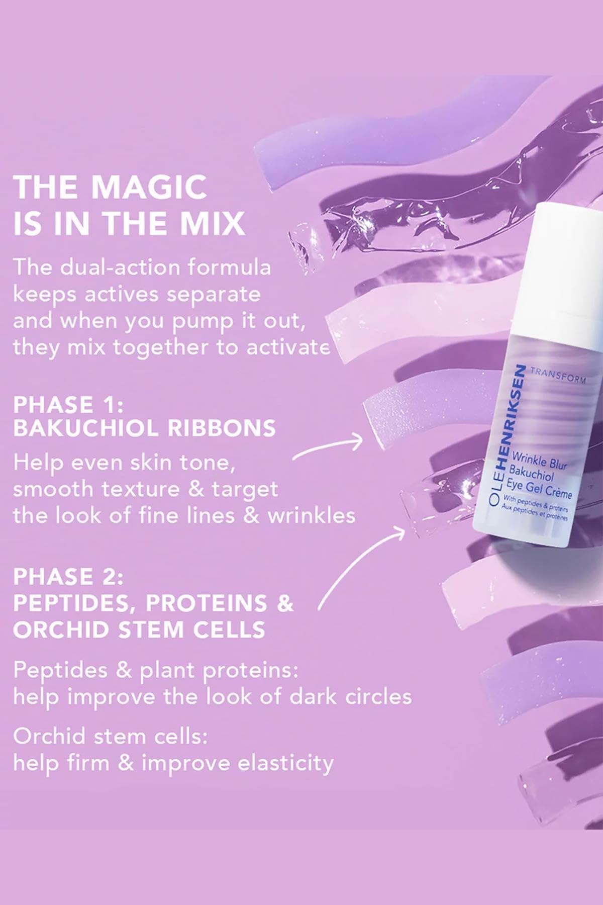Application quotidienne du Ole Henriksen Wrinkle Blur Bakuchiol Contour des Yeux, matin et soir.