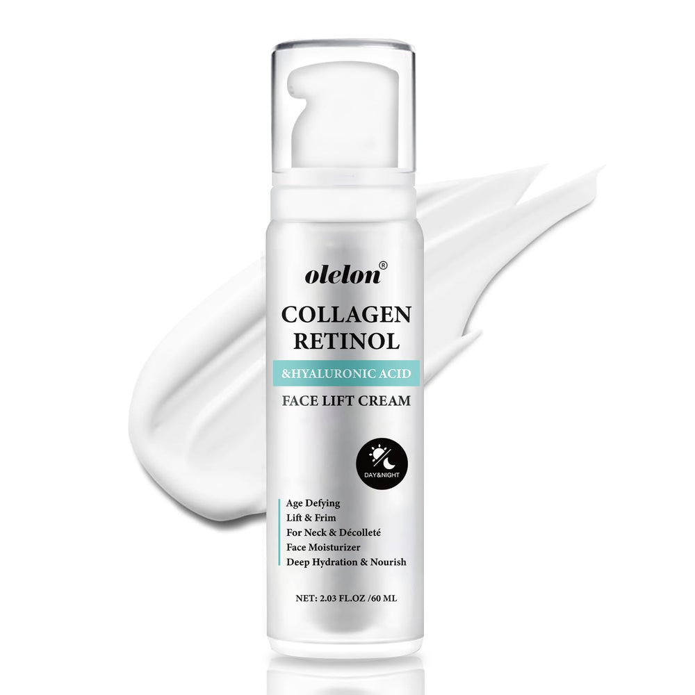 OLELON Crème Lift Visage et Cou montrant la texture légère et l’hydratation immédiate