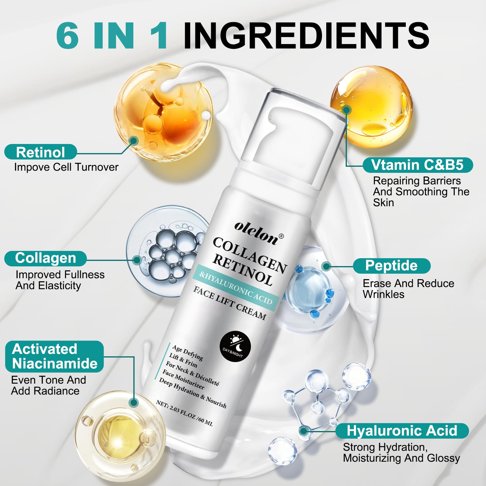 OLELON Crème Lift Visage Peptides : fermeté renforcée autour des contours