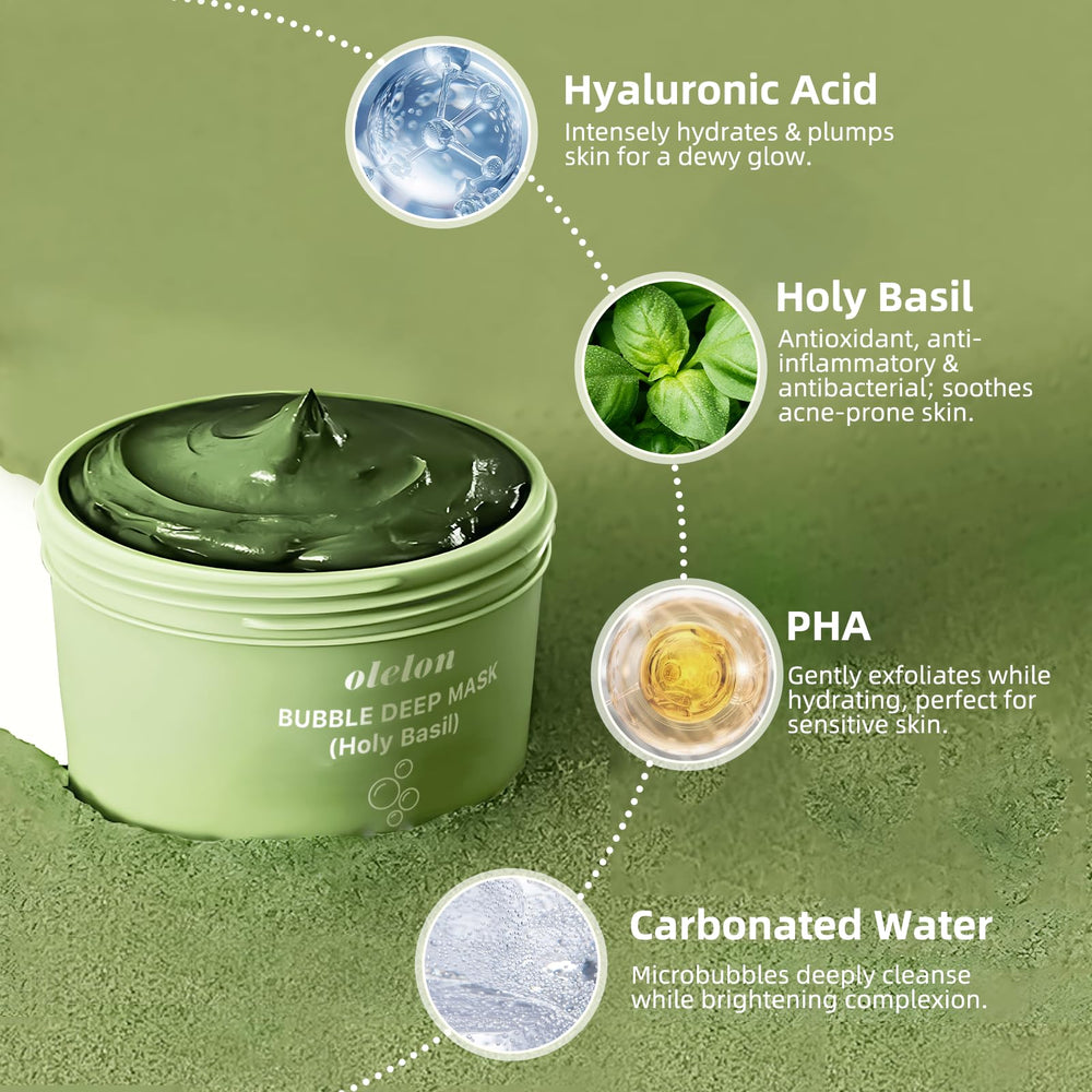 OLELON Masque Bulle Application douce qui devient mousse dans la paume.