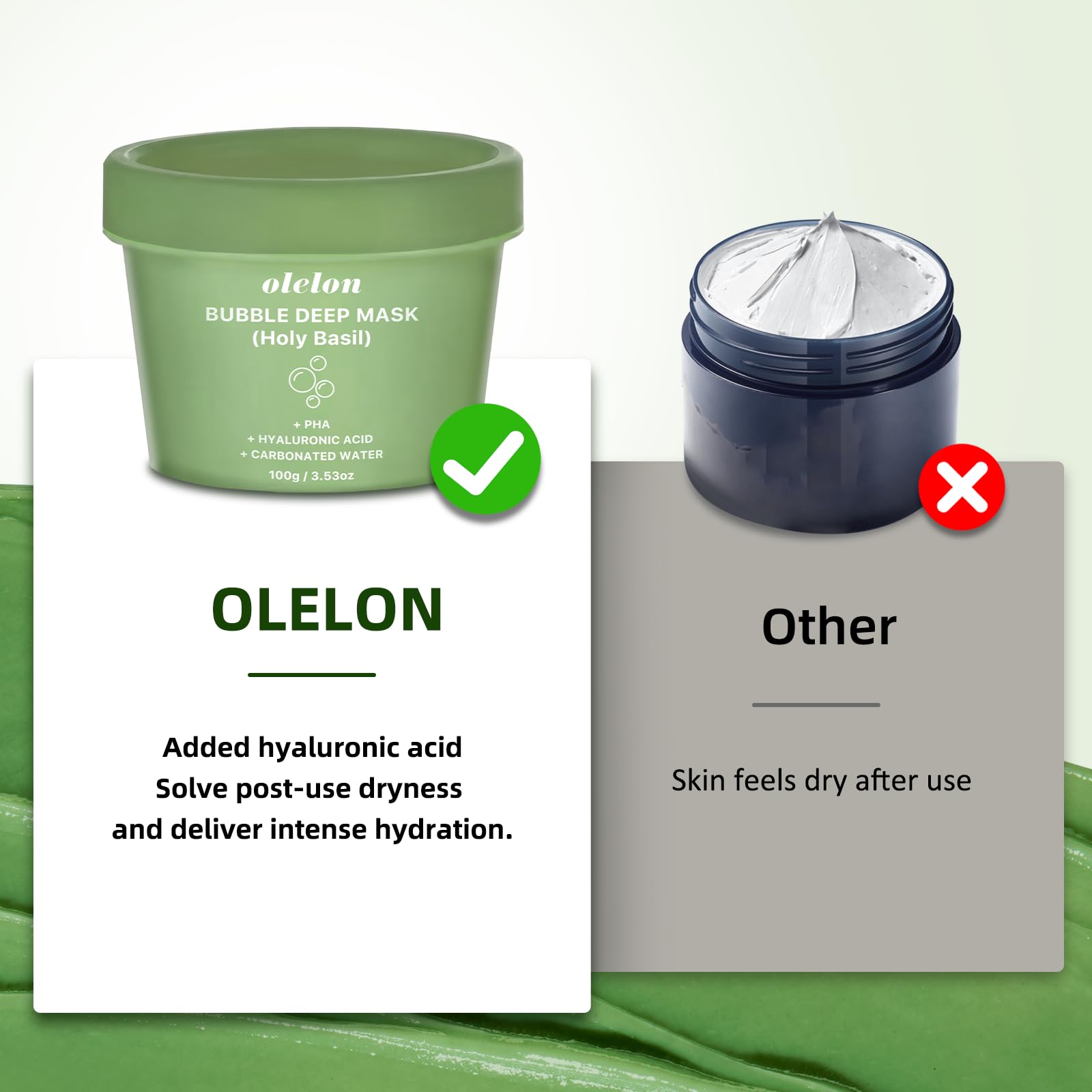 OLELON Masque Bulle Purification des pores révélant une peau plus claire.