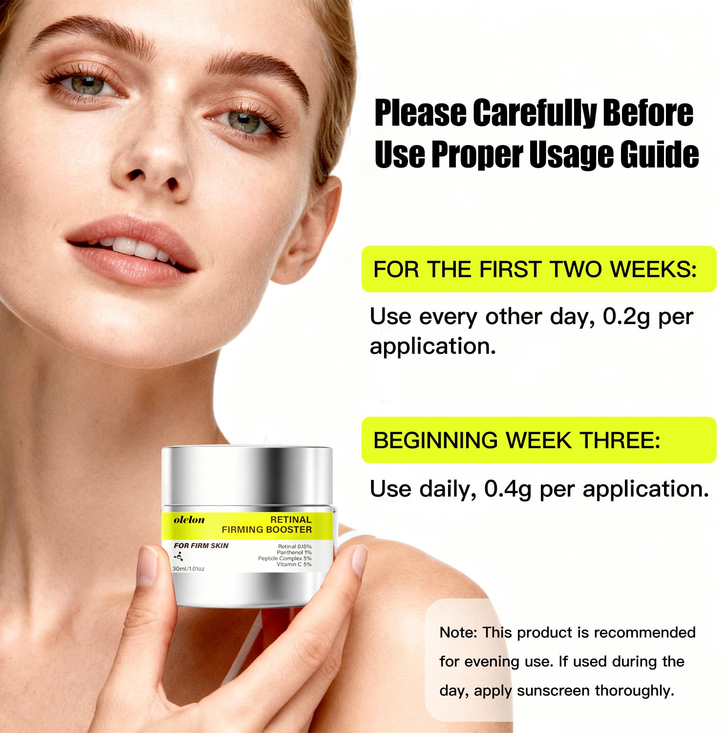 OLELON Retinal Shot – Routine jour et nuit avec protection solaire.