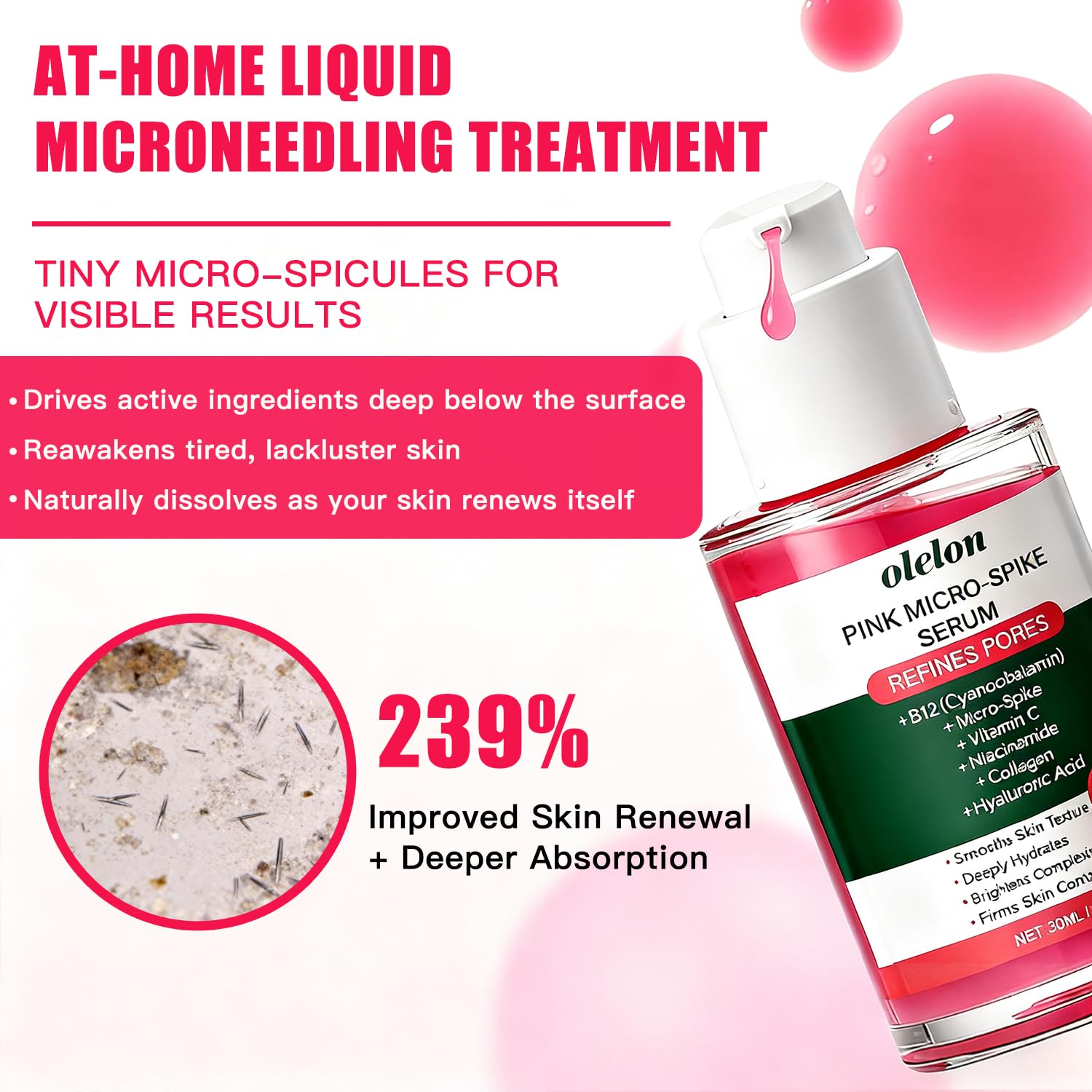 Sérum d'OLELON avec Niacinamide et Vitamine C pour éclaircir les taches.