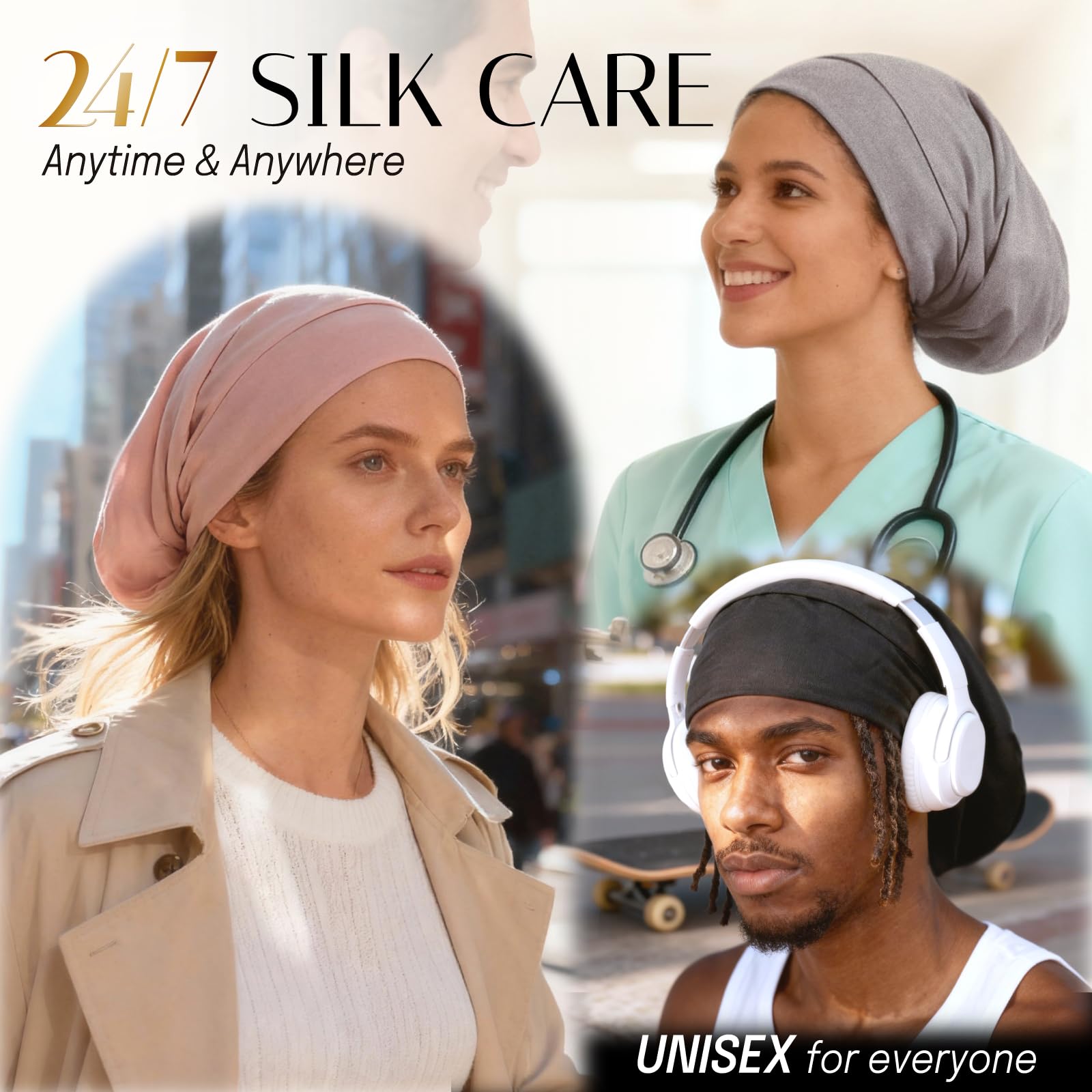 OLESILK conception luxueuse convient à toutes les coiffures