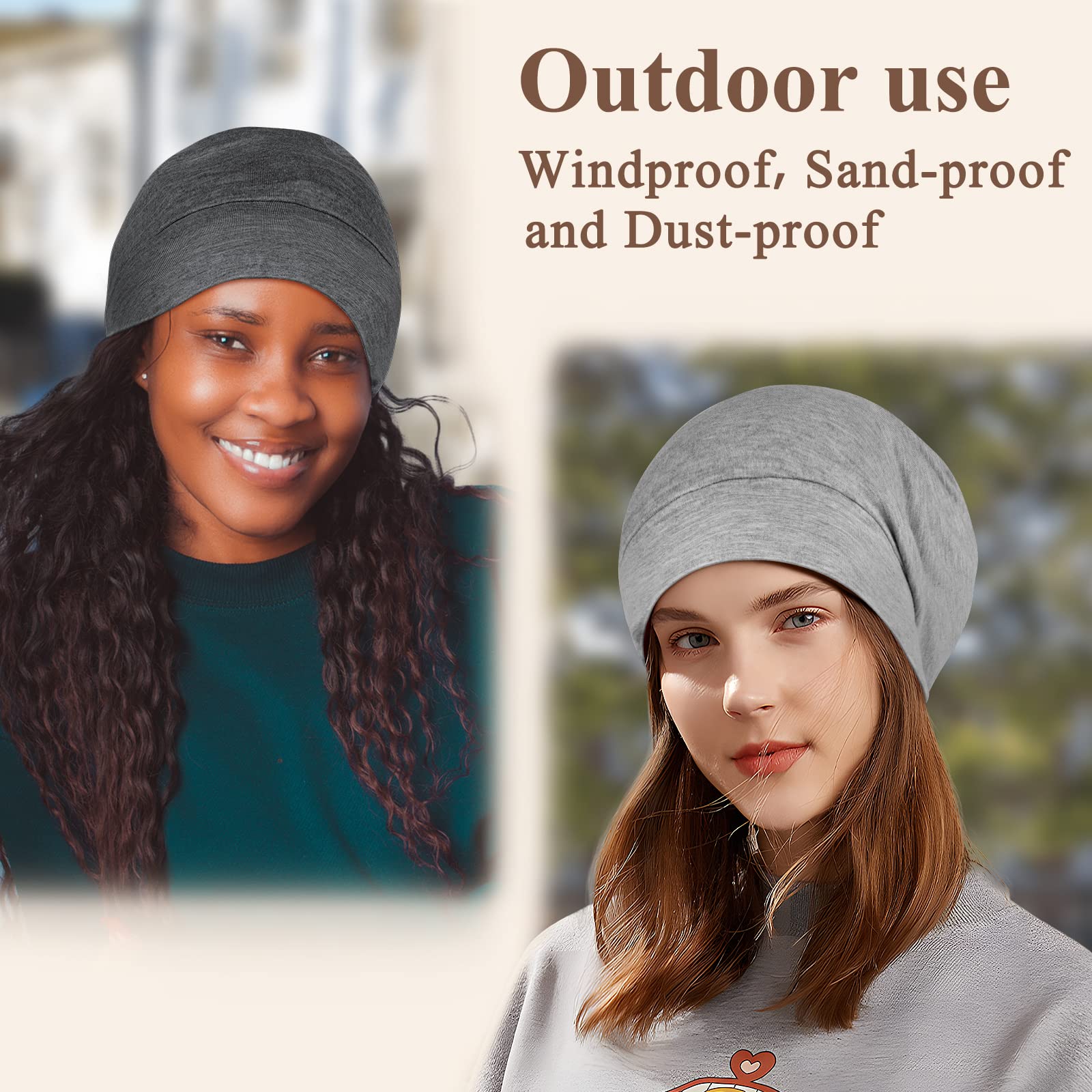 OLESILK bonnet-dormir-gris-clair prêt à l'emploi au réveil.