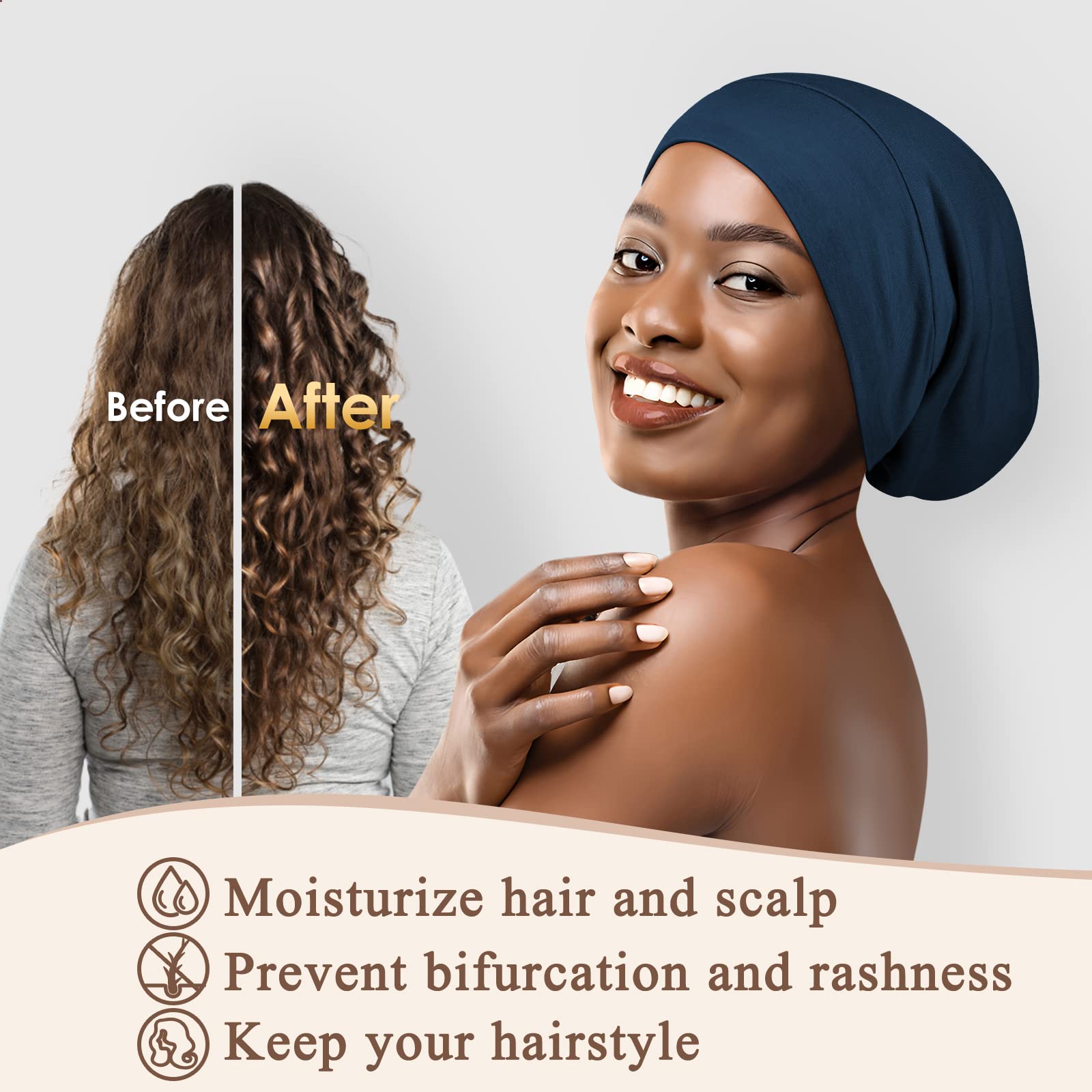 OLESILK bonnet en soie de mûrier — design bleu royal et élégance
