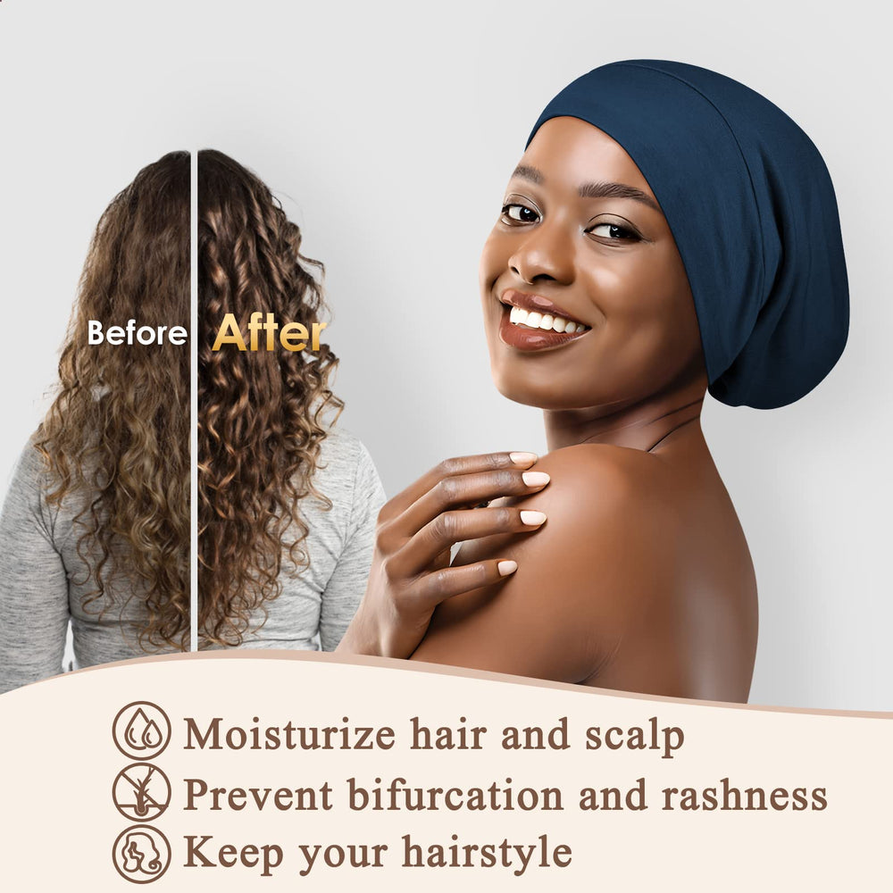 OLESILK bonnet en soie de mûrier — design bleu royal et élégance