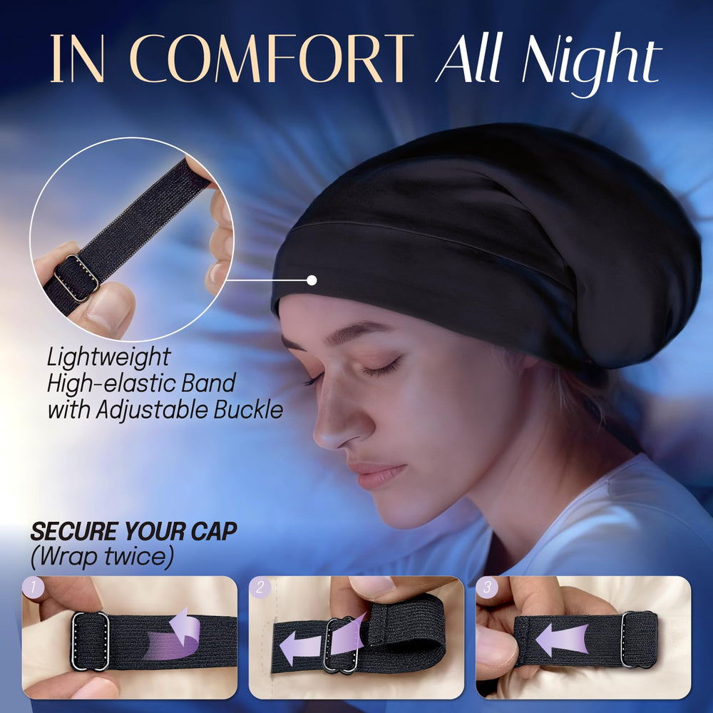 OLESILK bonnet en soie protège les cheveux des frottements nocturnes.