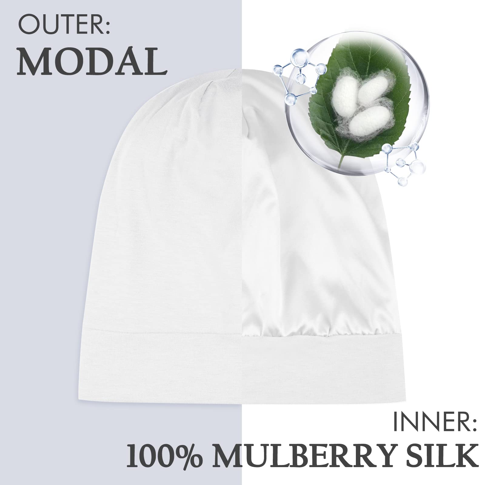 OLESILK doublure soie intérieure, surface lisse et réduction des frottements nocturnes.