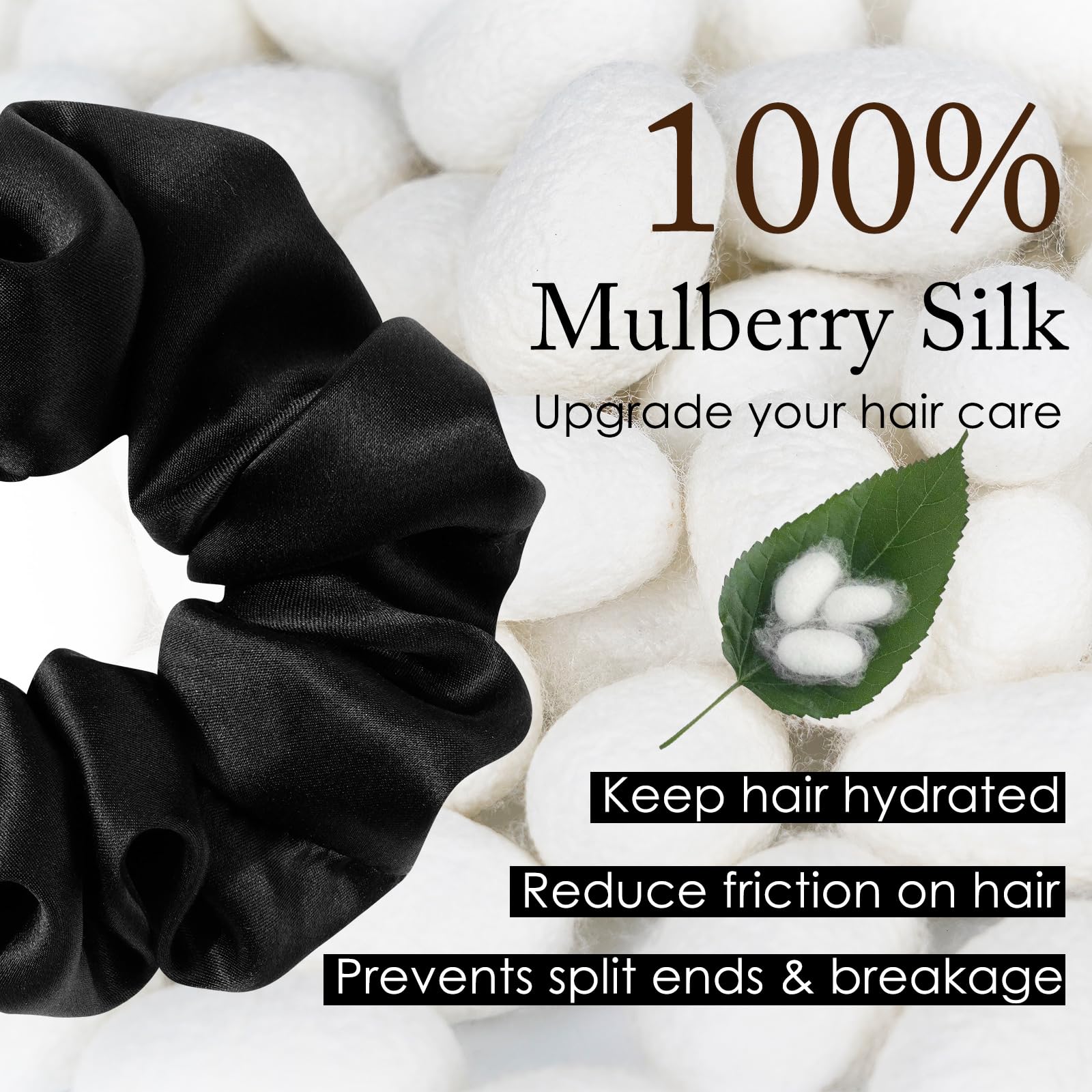 OLESILK scrunchie en soie : protège les cheveux et favorise l'hydratation naturelle