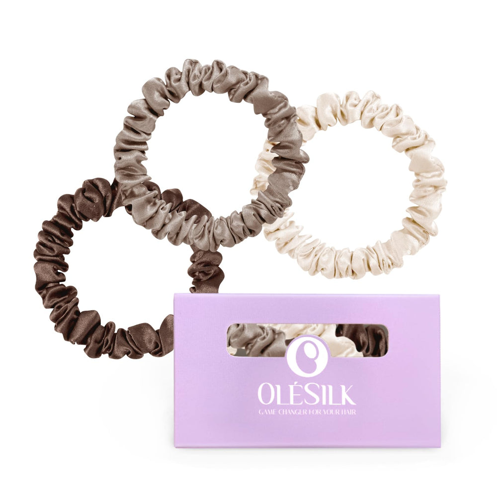 OLESILK élastiques en soie de mûrier, texture lisse pour cheveux sans nœuds