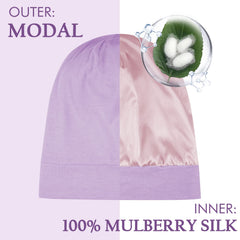 OLESILK wrap cheveux en soie violet, usage nocturne doux et confortable