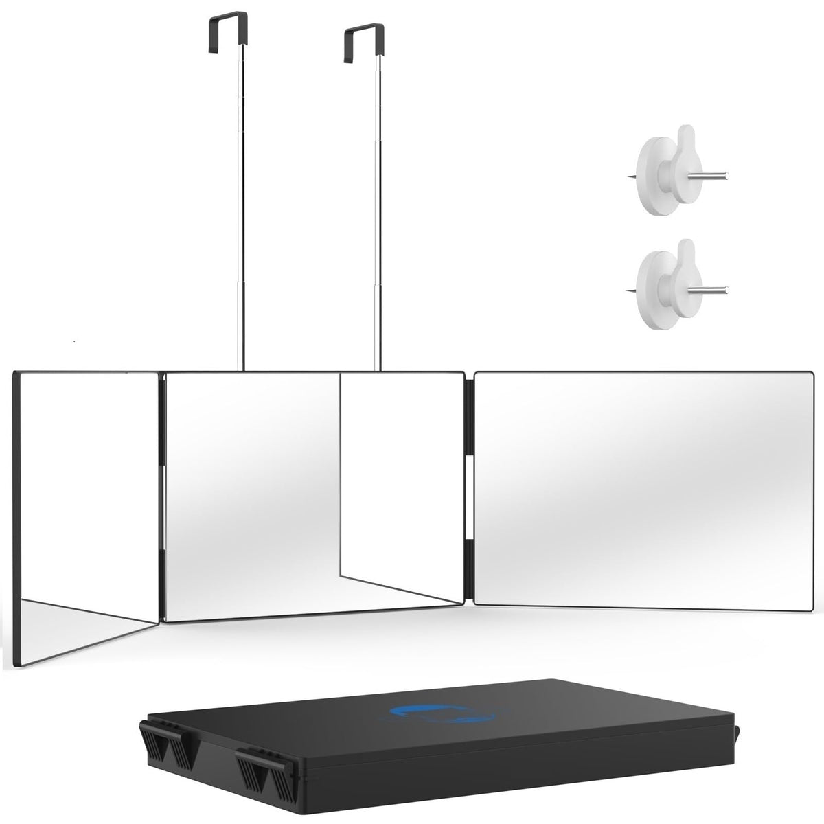OLIBUY miroir-triple-angle-360: vue complète à 360° pour coiffure à domicile.