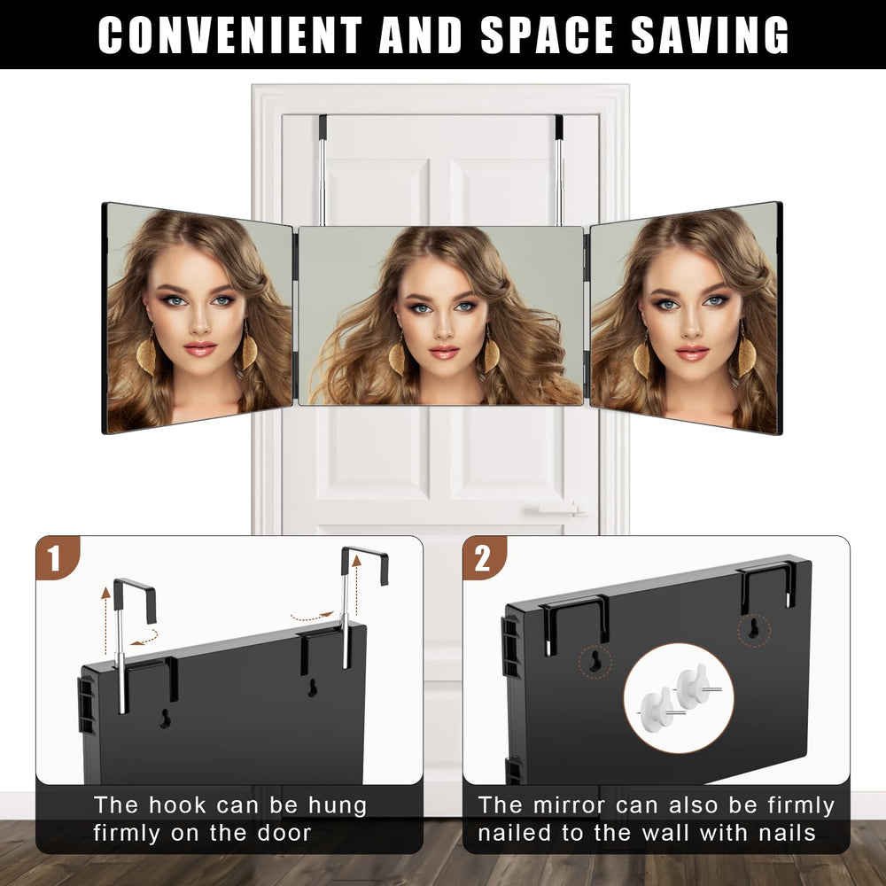 OLIBUY miroir-triple-antibuée-verre-hd: surface anti-buée pour une vue claire.