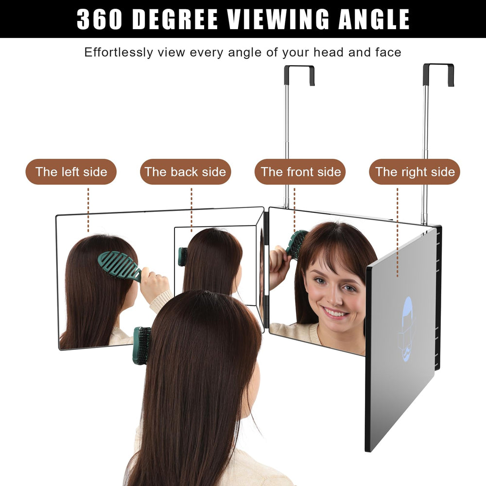 OLIBUY miroir-triple-verre-hd: verre HD pour une image nette lors du rasage et du maquillage.