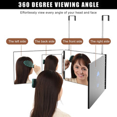 OLIBUY miroir-triple-verre-hd: verre HD pour une image nette lors du rasage et du maquillage.