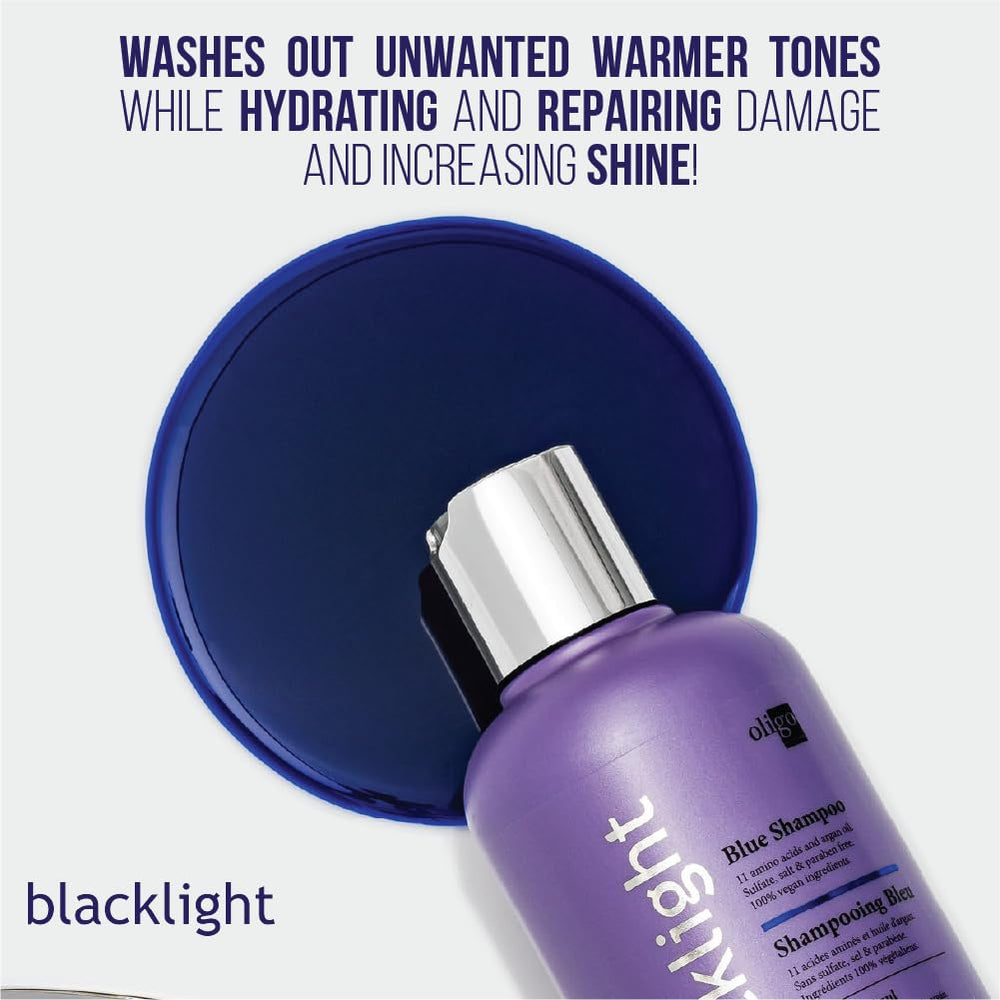 Huile d’argan dans le soin Blacklight, flacon bleu, nourrit les longueurs sans les alourdir.