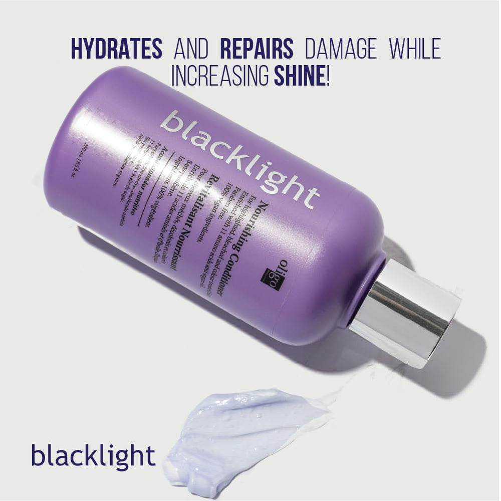 Oligo Professionnel Blacklight Formule sans sulfates; respecte cuir chevelu et couleurs.