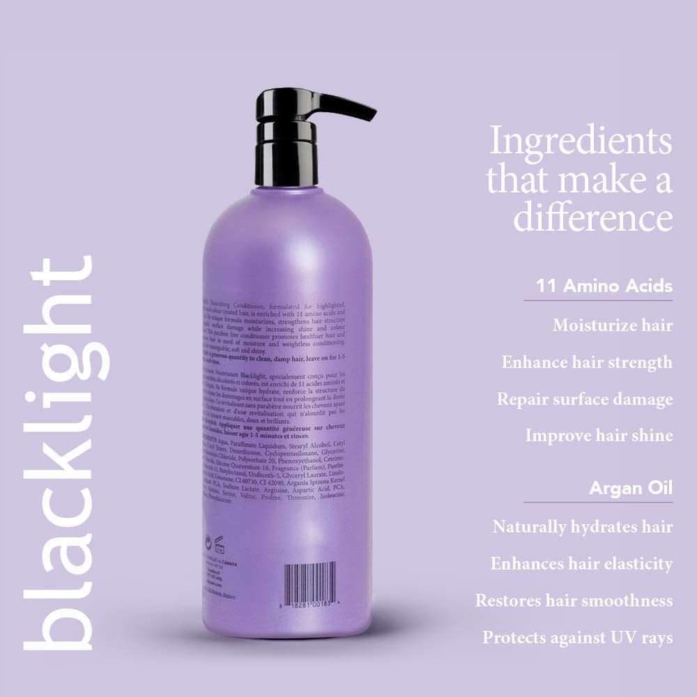 Huile d'argan nourrissante pour cheveux souples et brillants avec Blacklight.