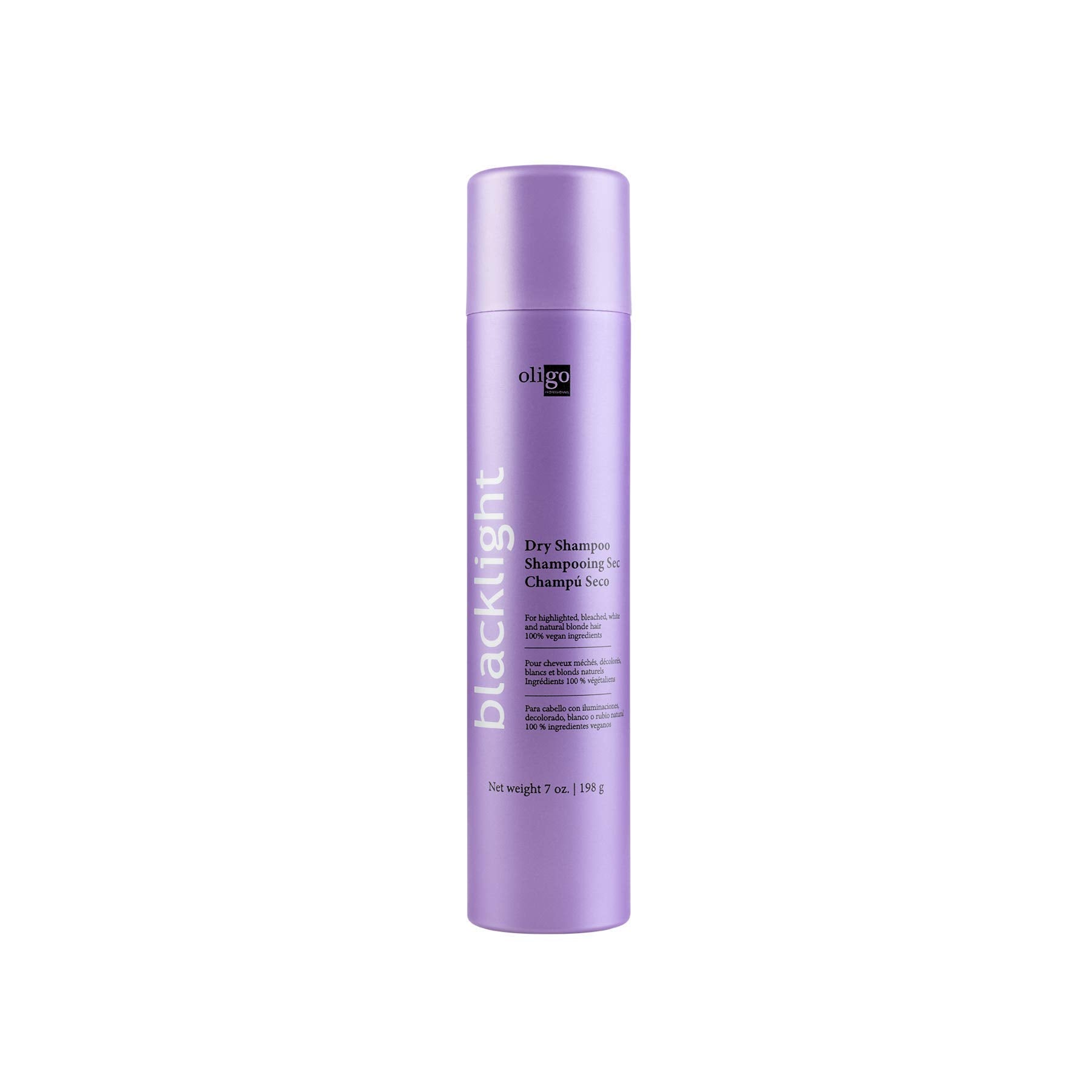Oligo Professionnel Blacklight Shampoing Sec bouteille, volume léger sans résidu.