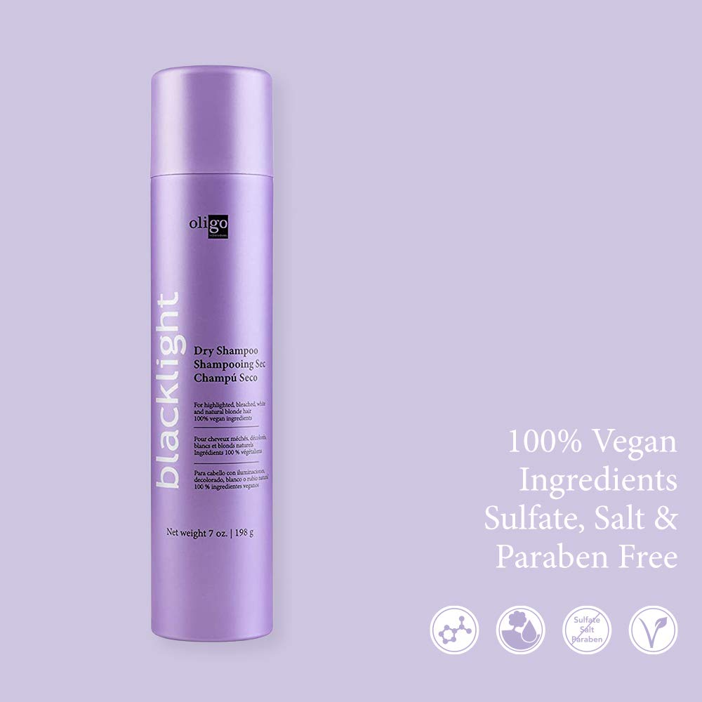Oligo Professionnel Blacklight Shampoing Sec poudre visible, idéal pour les blondes.