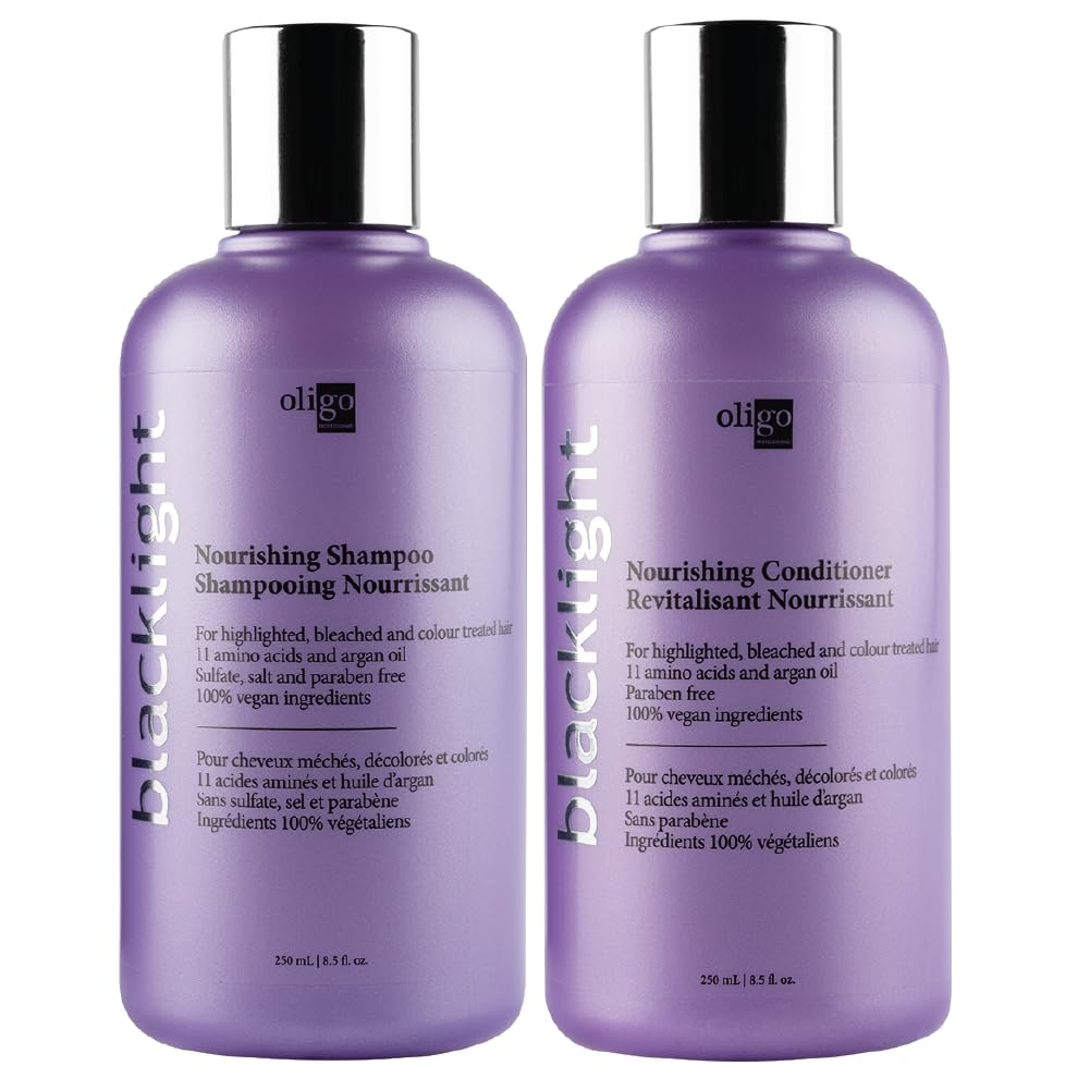 Oligo Professionnel Blacklight Shampoo nourrissant; cheveux blonds hydratés et doux.