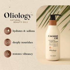 Application sur cheveux humides Oliology – définition légère et réduction frisottis.