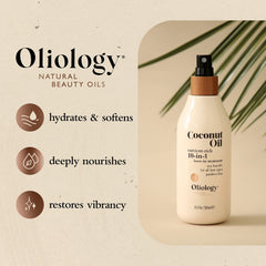 Oliology contrôle des frisottis pour des cheveux plus lisses et maîtrisés.