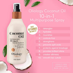 Oliology spray démêlant cheveux facilitant le passage du peigne.