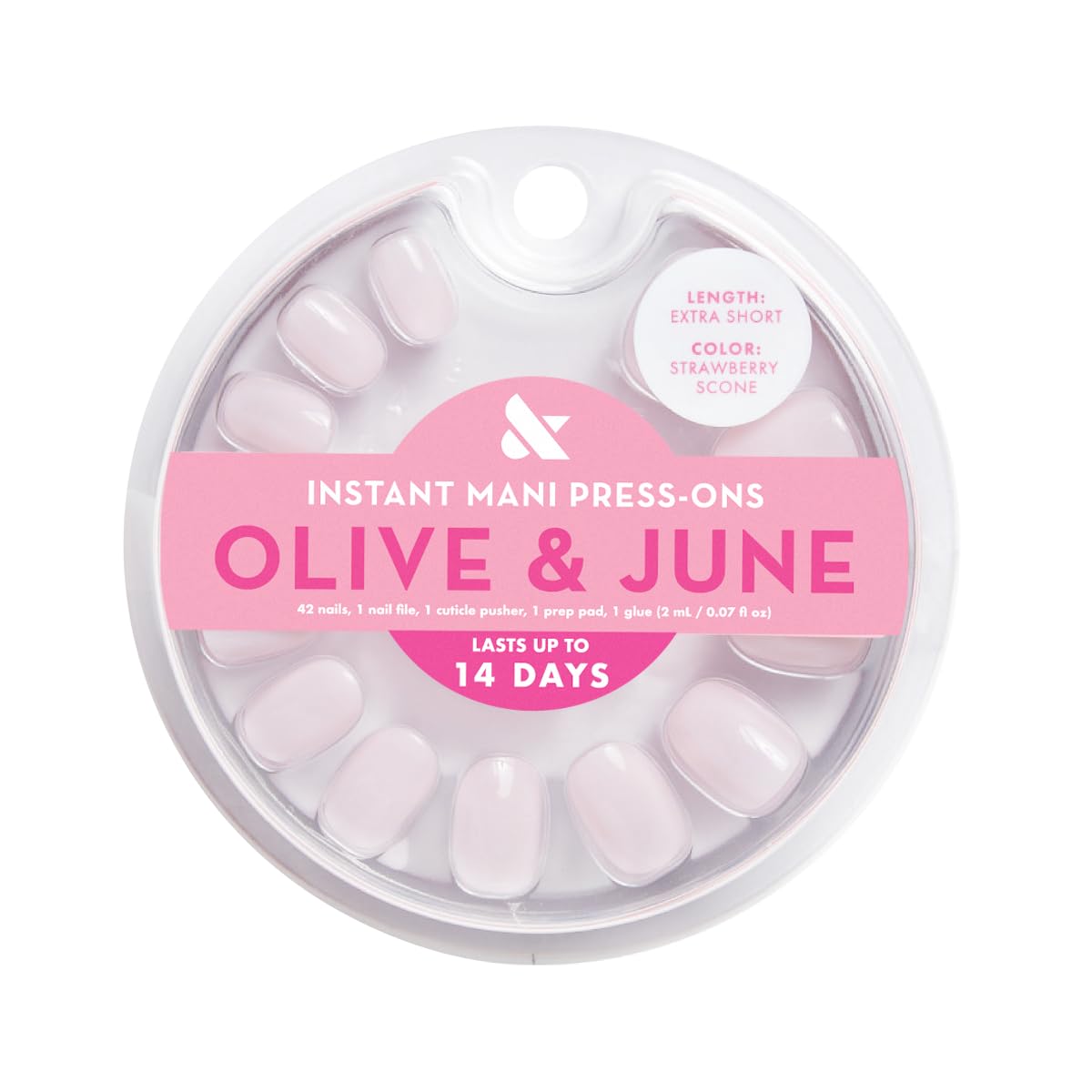 Ongles Olive & June 42 pièces, 21 tailles, ajustement personnalisé et confort.