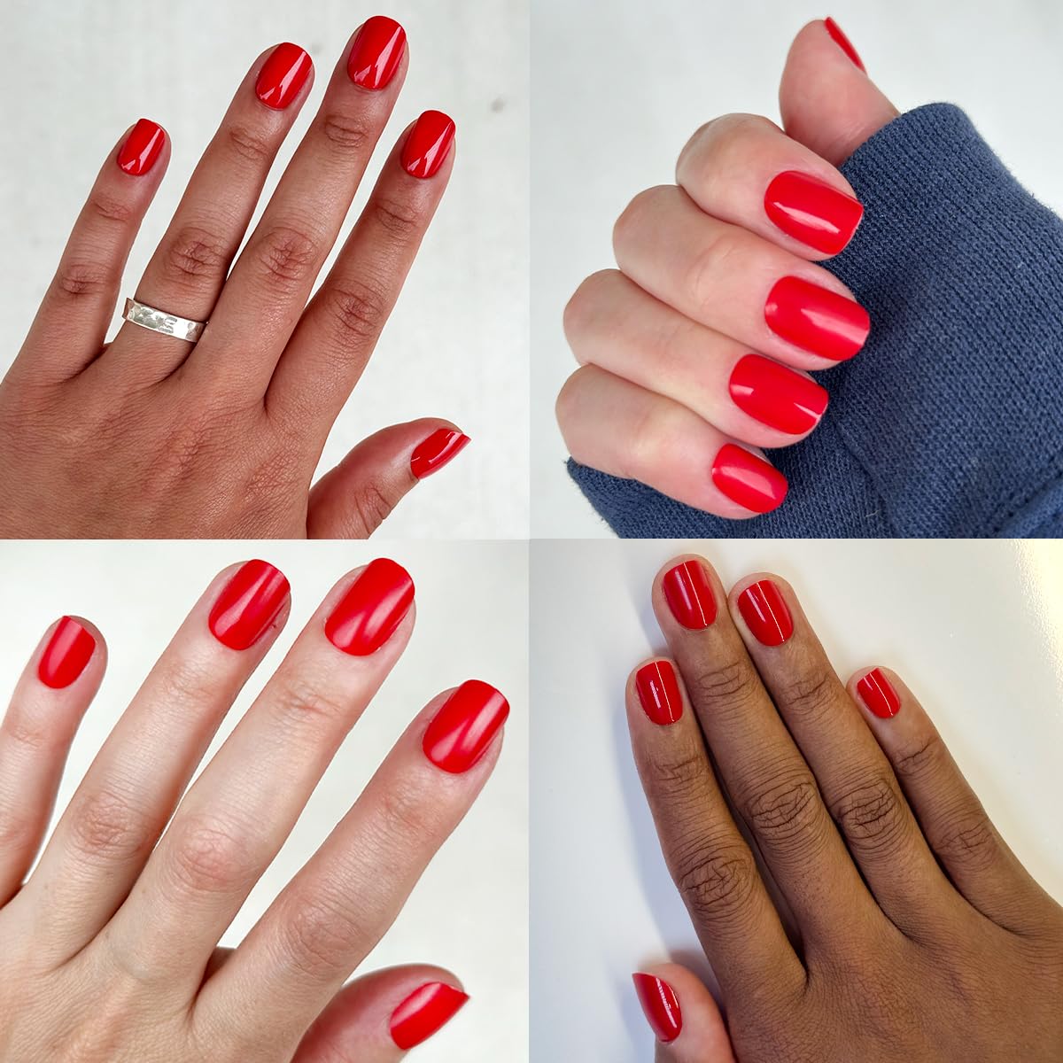 Tenue possible jusqu'à 14 jours avec Olive & June Instant Mani et colle fiable.