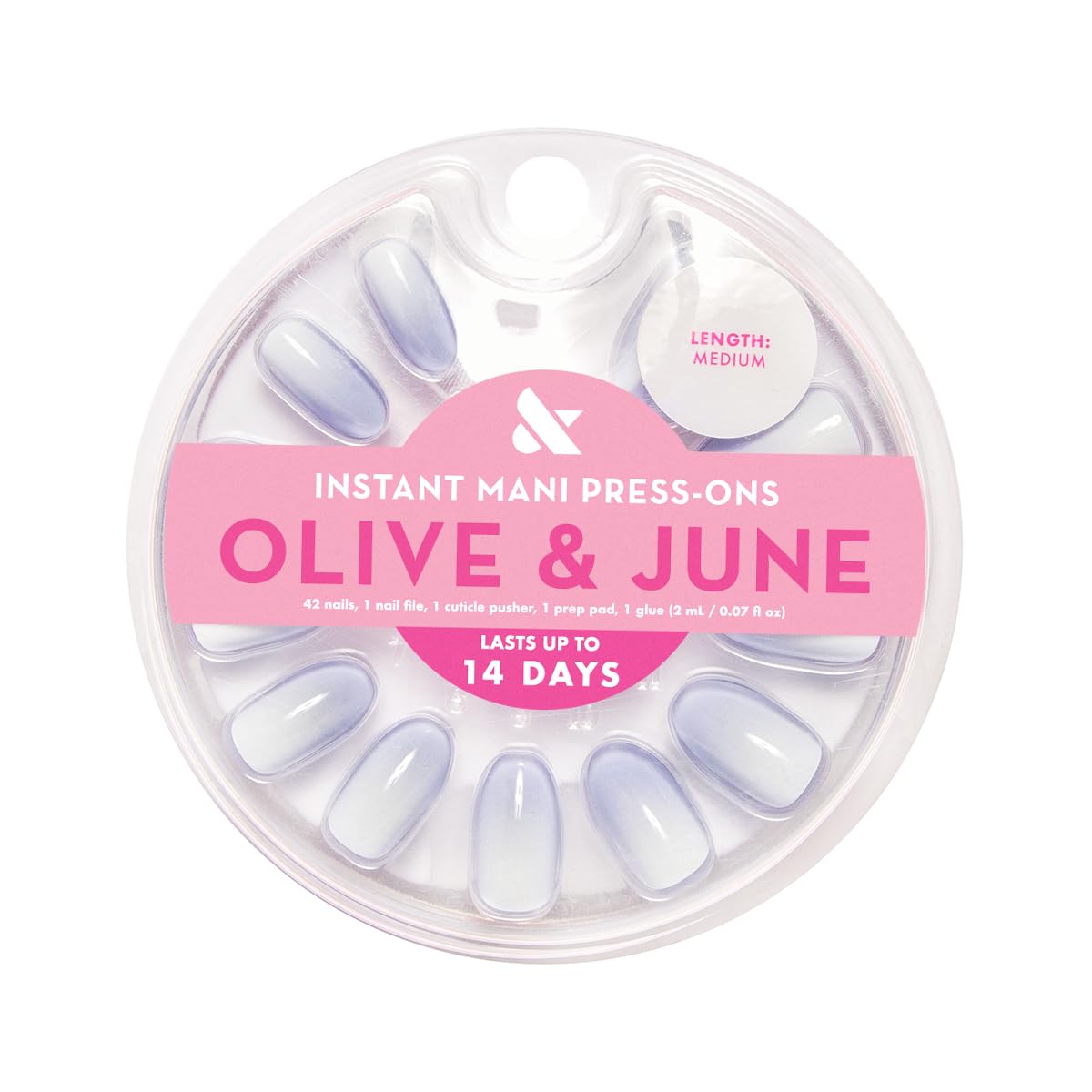Ongles Olive & June Instant Mani avec 21 tailles pour ajustement parfait.