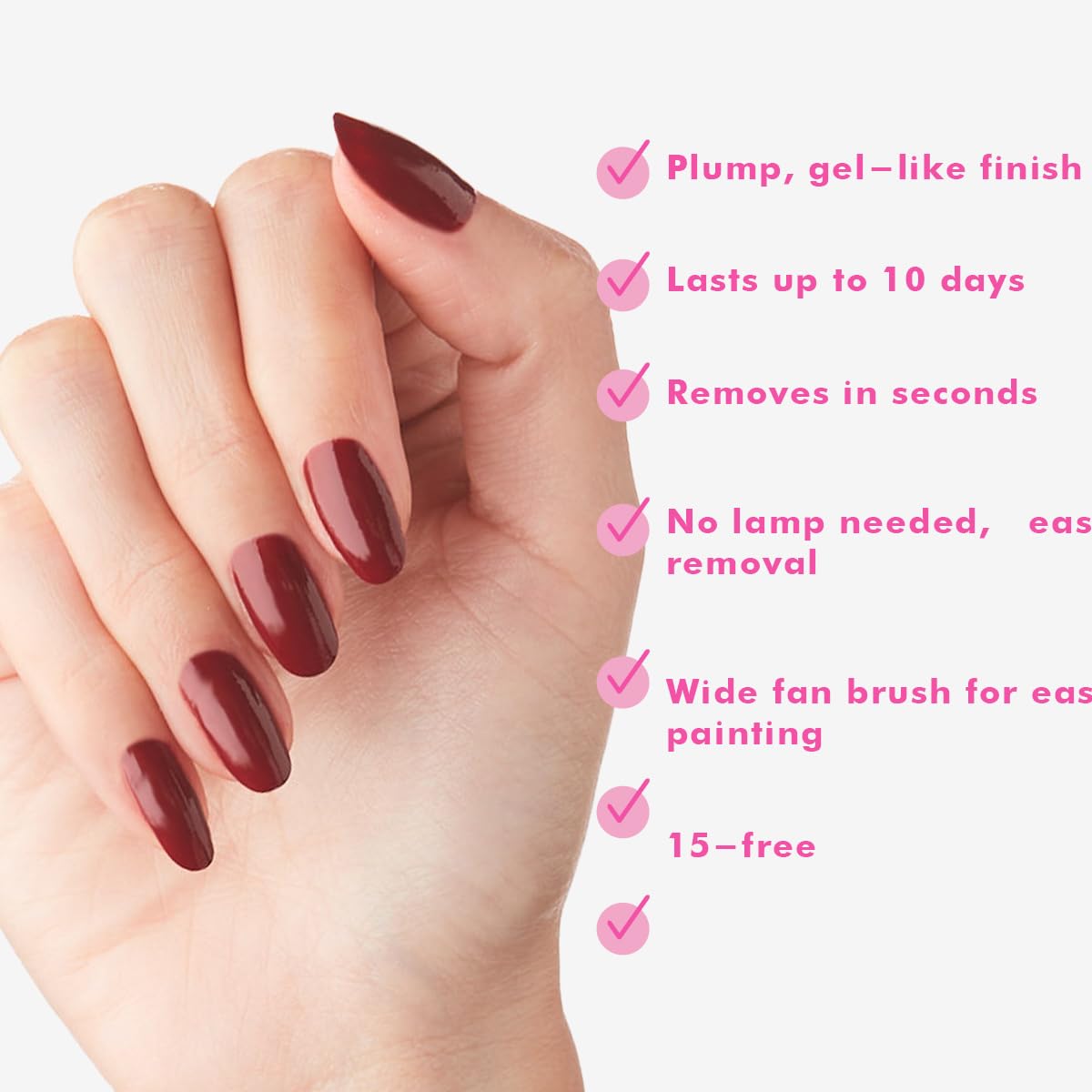 Top Coat Olive & June assure un fini brillant et durable.