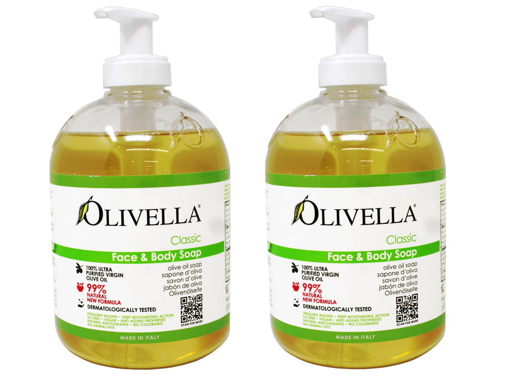 savon olivella visage et corps, hydratation riche grâce à l'huile d'olive.