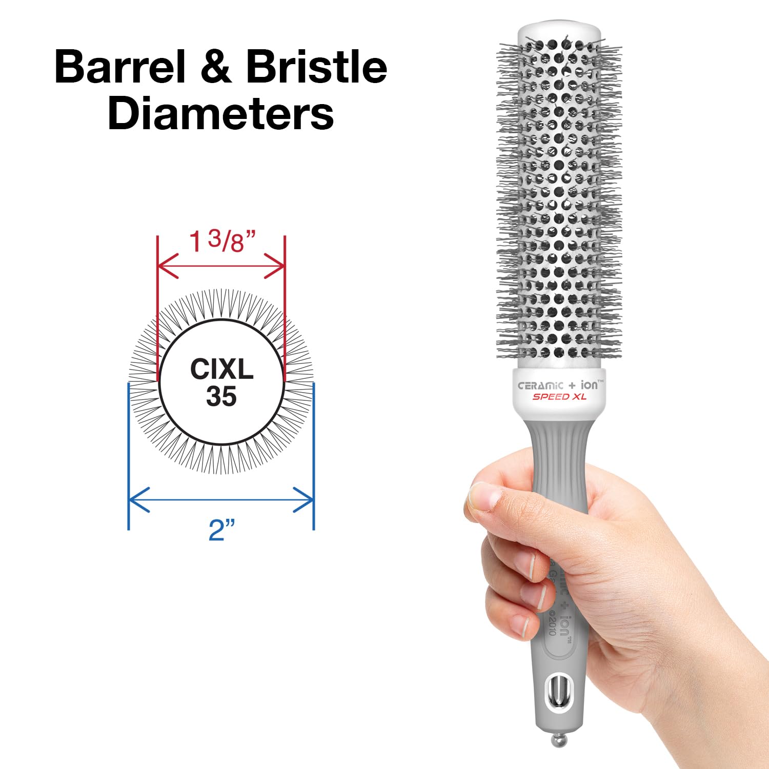 Brosse Olivia Garden ion tourmaline antistatique pour brillance