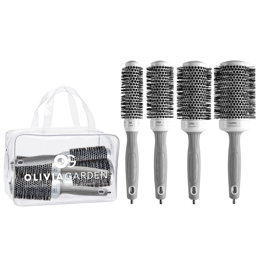 Brosse Olivia Garden CI-25 avec tête céramique et ions pour séchage rapide et finition lisse.