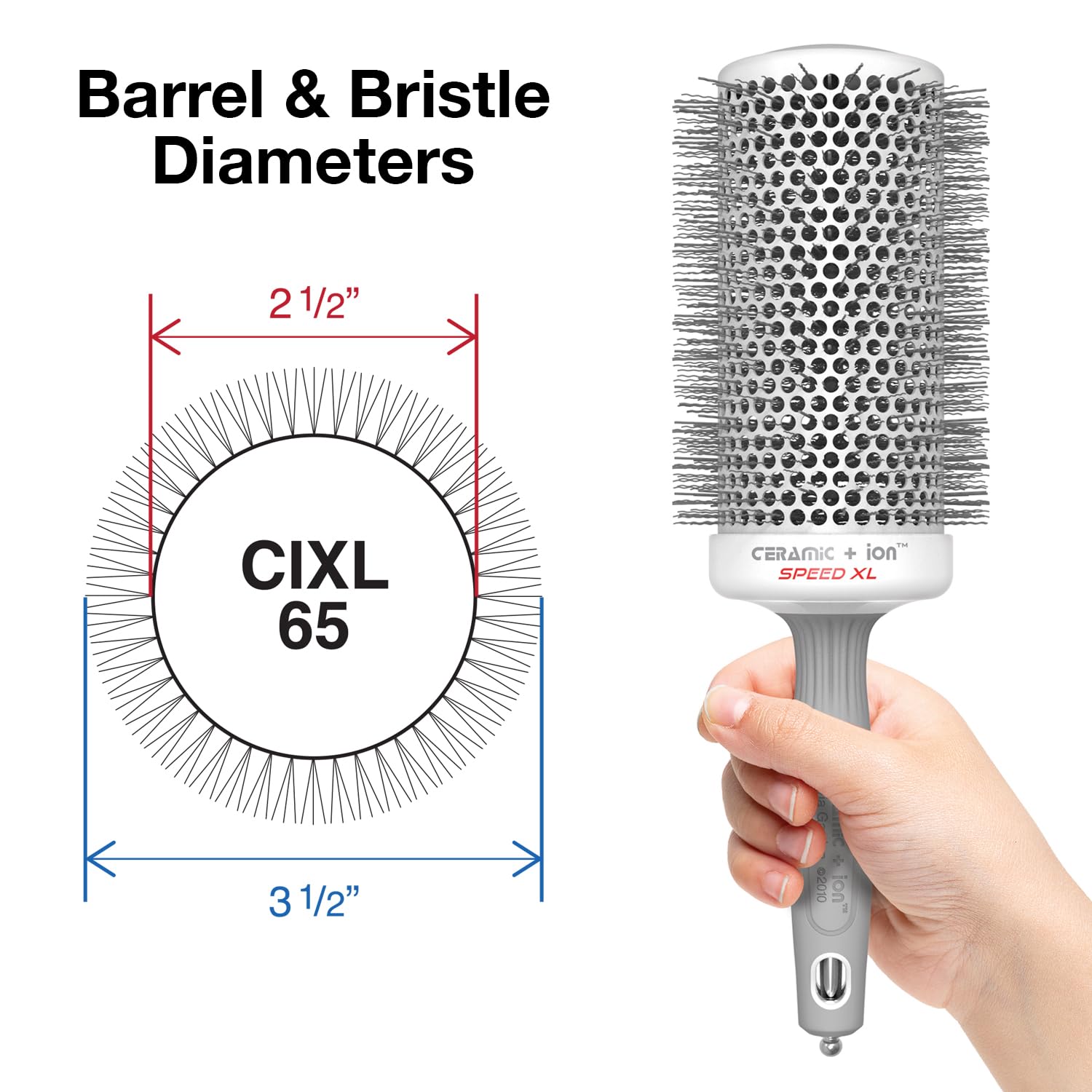 Olivia Garden Ceramic + Ion Speed XL – brins ioniques anti statiques pour lisser les frisottis