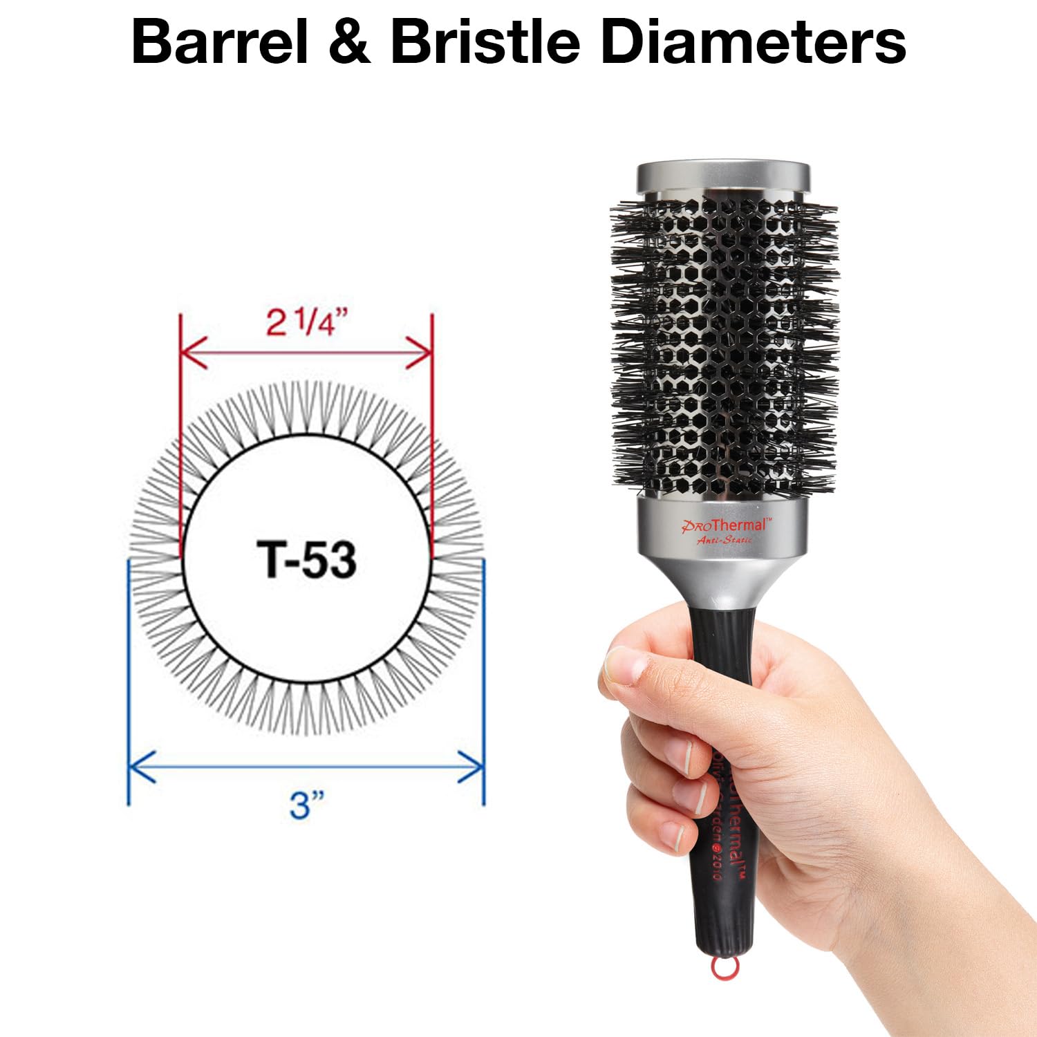 Brosse anti-statique thermique Olivia Garden pour cheveux lisses et nets.