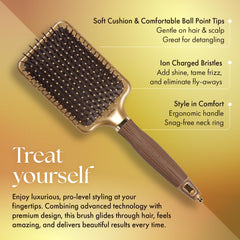 Brosse Olivia Garden NT-PDL Paddle - embouts ball doux pour cuir chevelu.