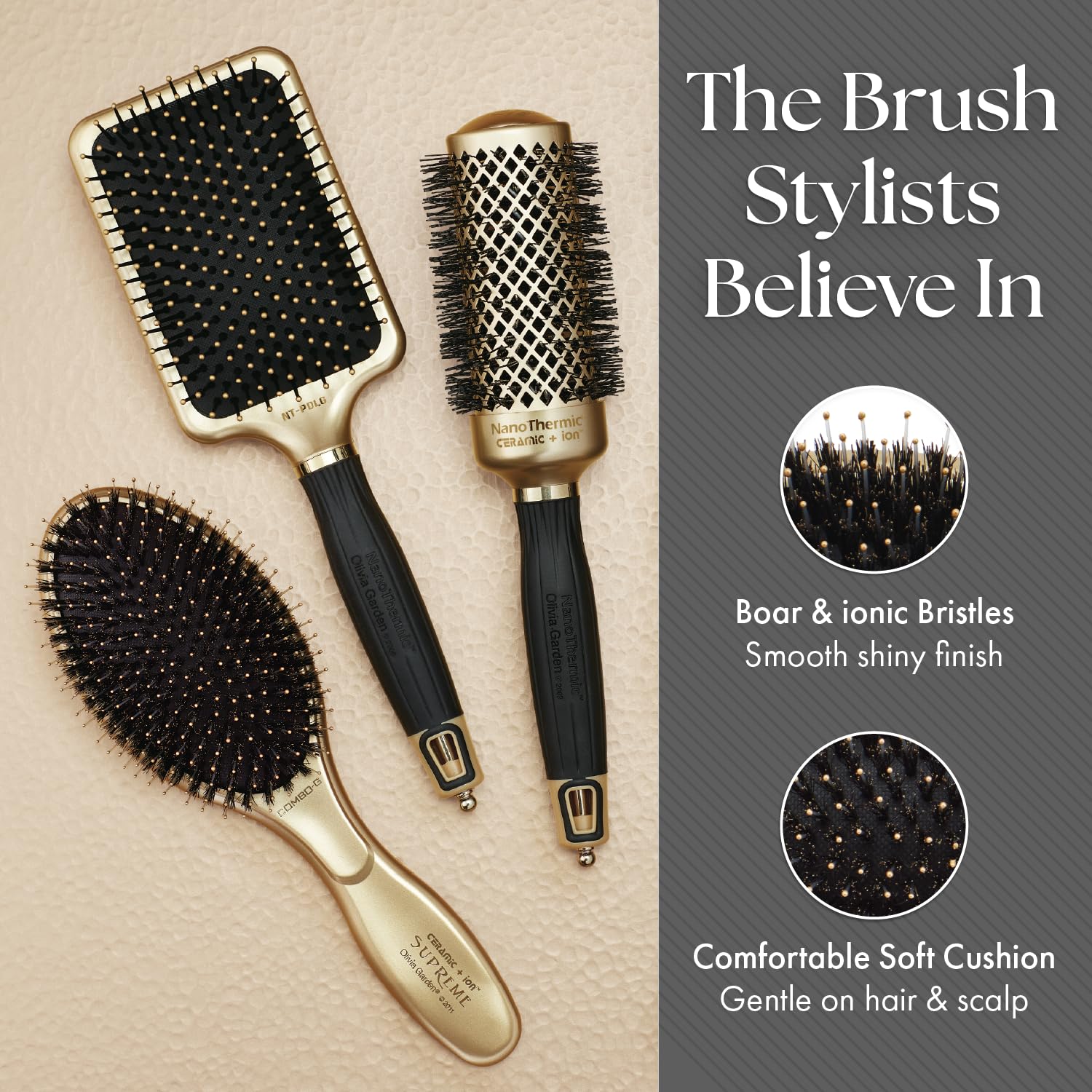 Olivia Garden lightweight design offers comfortable grip during longer styling sessions.