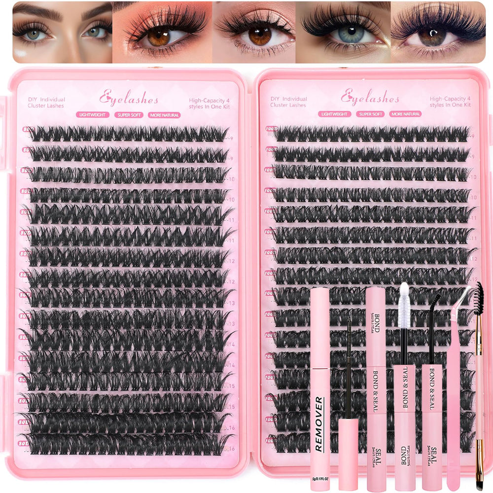 Ollavo kit cils clusters 640 pièces — ensemble complet pour faux cils à domicile