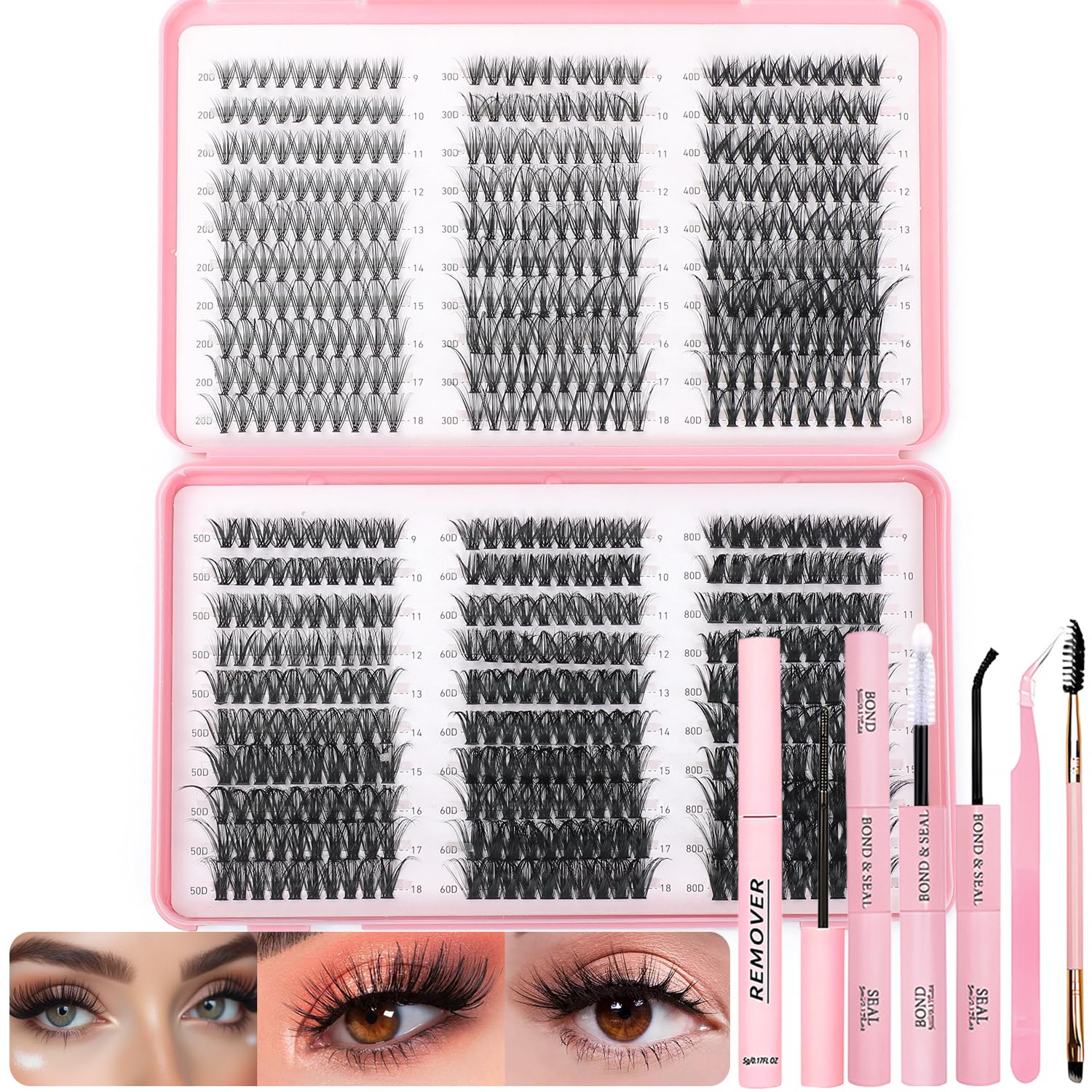 OLLAVO Kit Cils en Grappes avec 600 pièces pour un remplissage rapide et durable.
