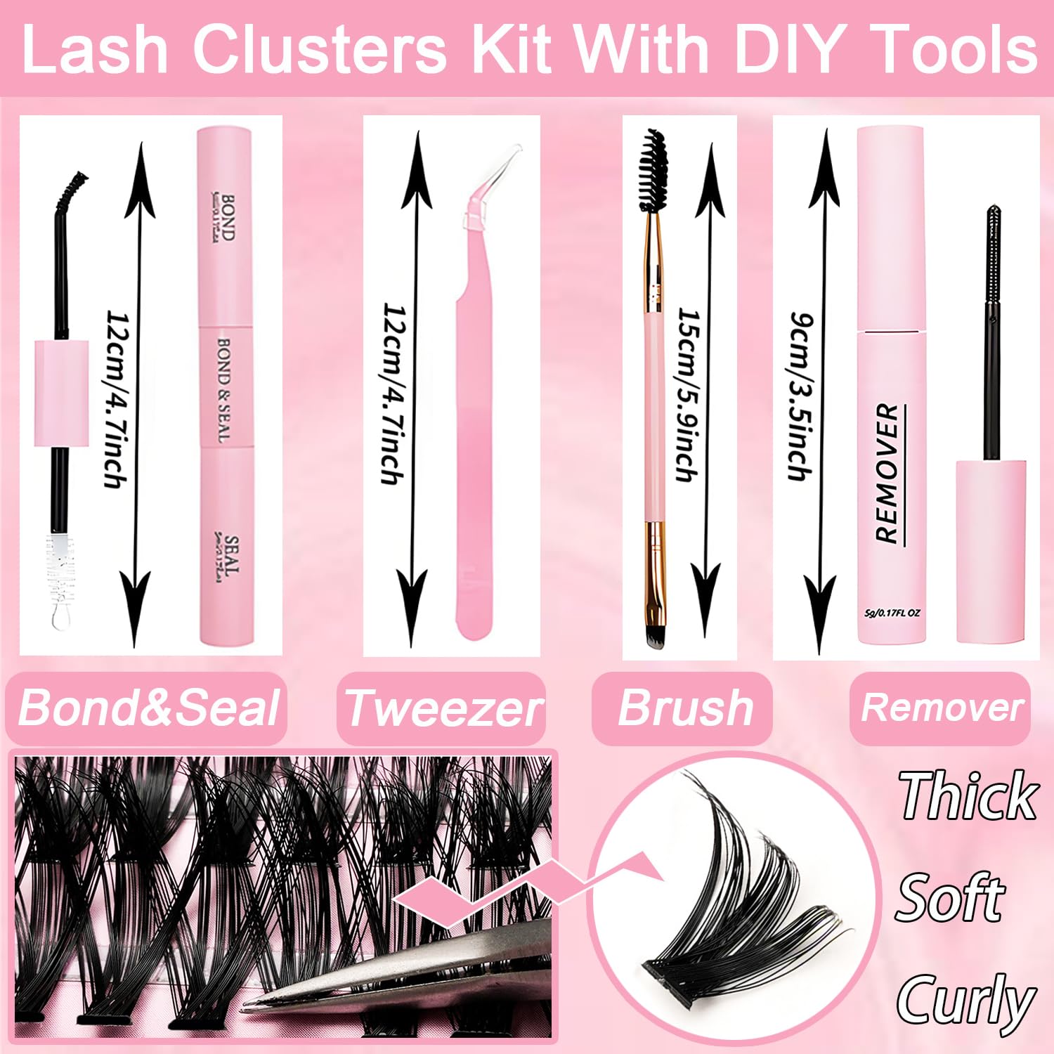 Longueurs 9–18 mm dans le kit pour diverger les styles de regard.