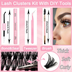 OLLAVO lash clusters kit 30D-60D density for wispy or fuller looks
