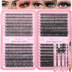 OLLAVO lash clusters kit contents for at-home DIY lash extensions