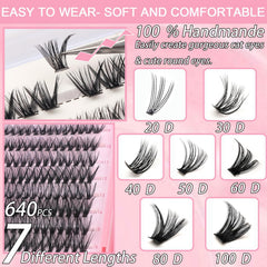 OLLAVO Lash clusters with a soft thin band for comfortable wear