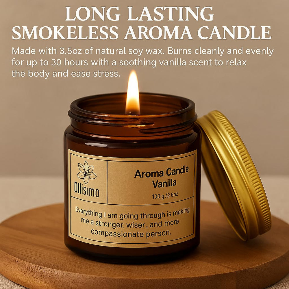Savon artisanal Ollisimo et bougie au soja pour ambiance spa.