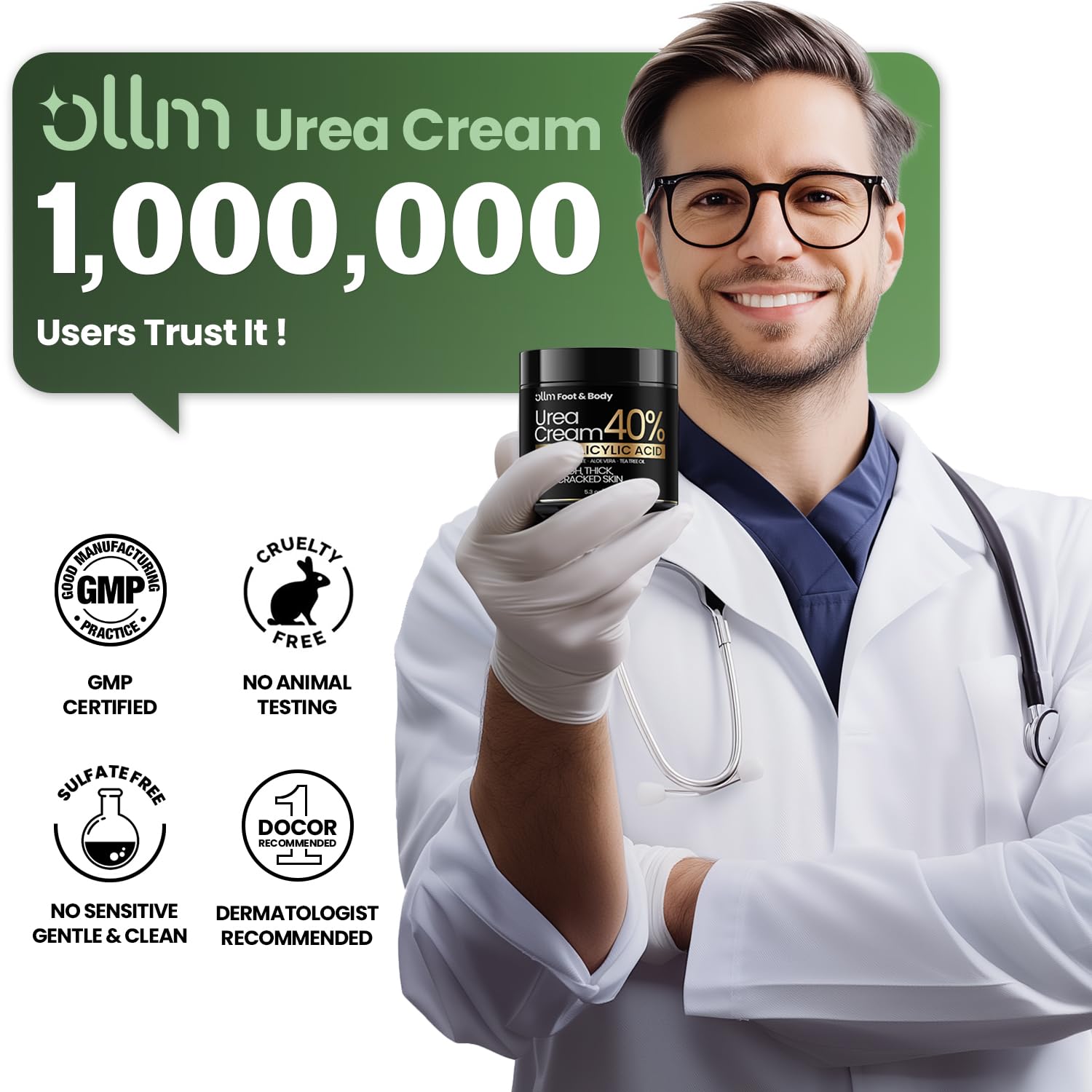 OLLM Urea 40: soin quotidien mains et pieds