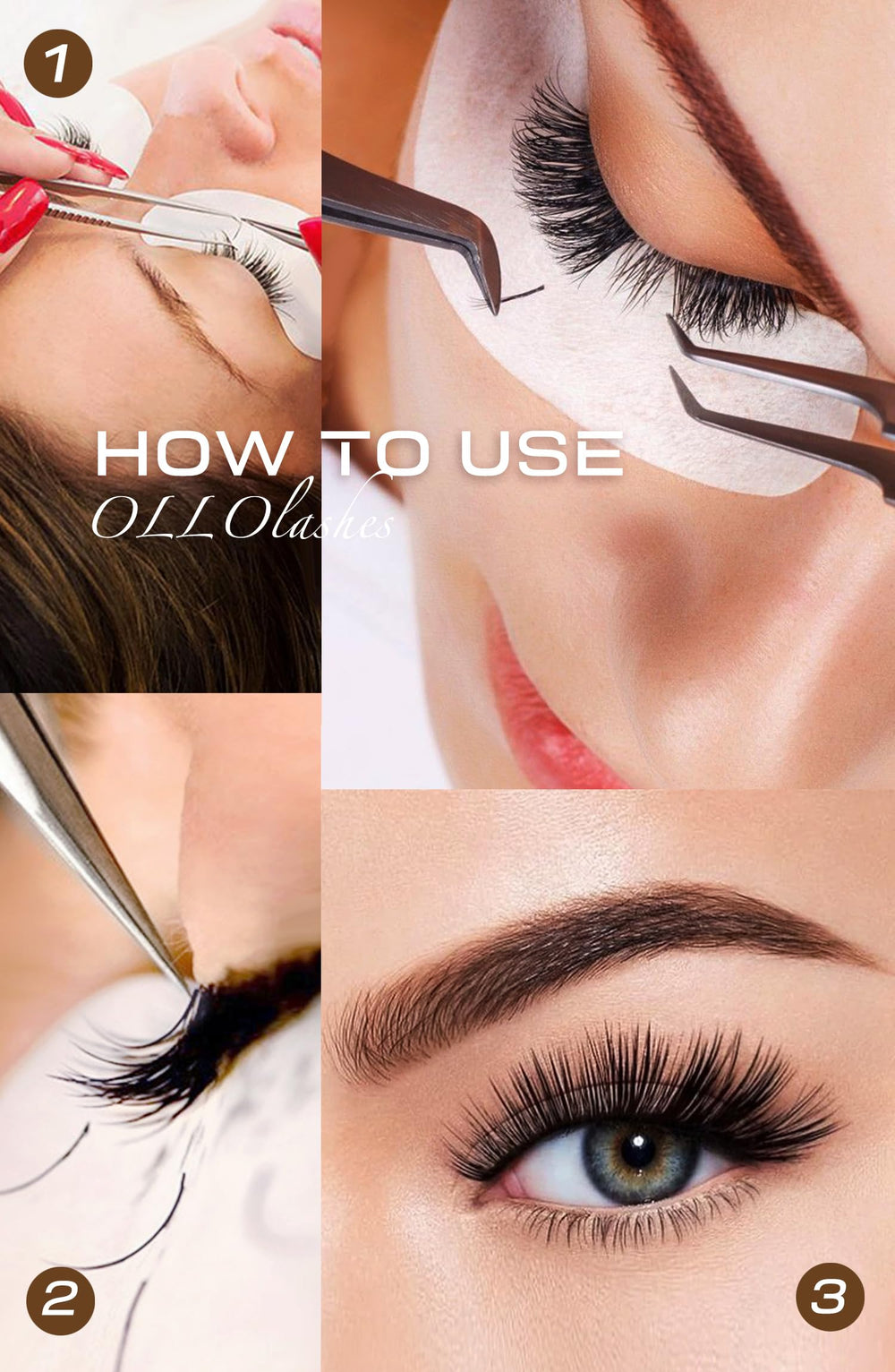 OLLOLASHES courbe longue et durable, résistance lors des poses intensives.