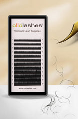 OLLOLASHES plateau d'extensions cils bas 0,15 mm pour une pose précise et rapide.